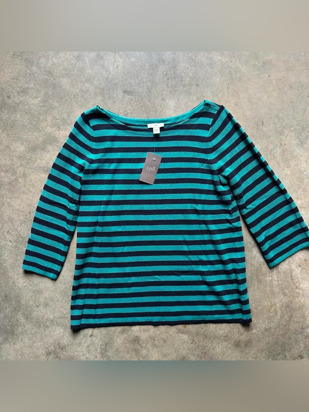 Brand new with tags j.jill teal and navy striped top